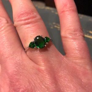 3-stone Emerald ring